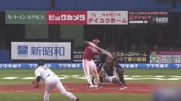 インコース打ち名人・楽天銀次選手の巧みな縦方向への神技的ヒジ抜き技術とバットくるくるに注目！